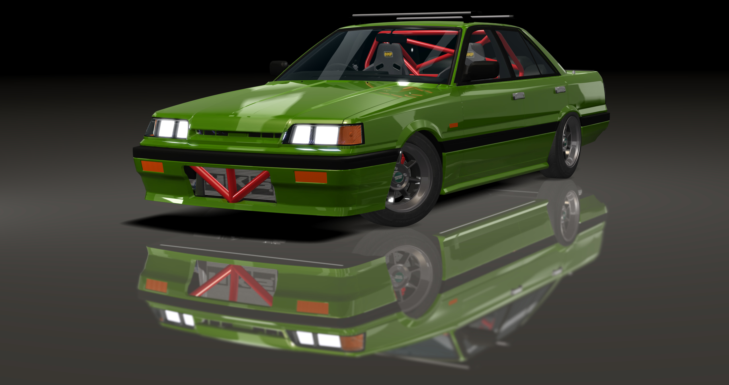 ADC Nissan Skyline R31 Sedan 420, skin Lime Green