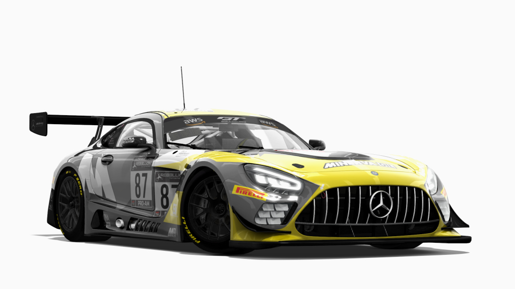 Mercedes-Benz AMG GT3 EVO 2020, skin Akka Yellow #87