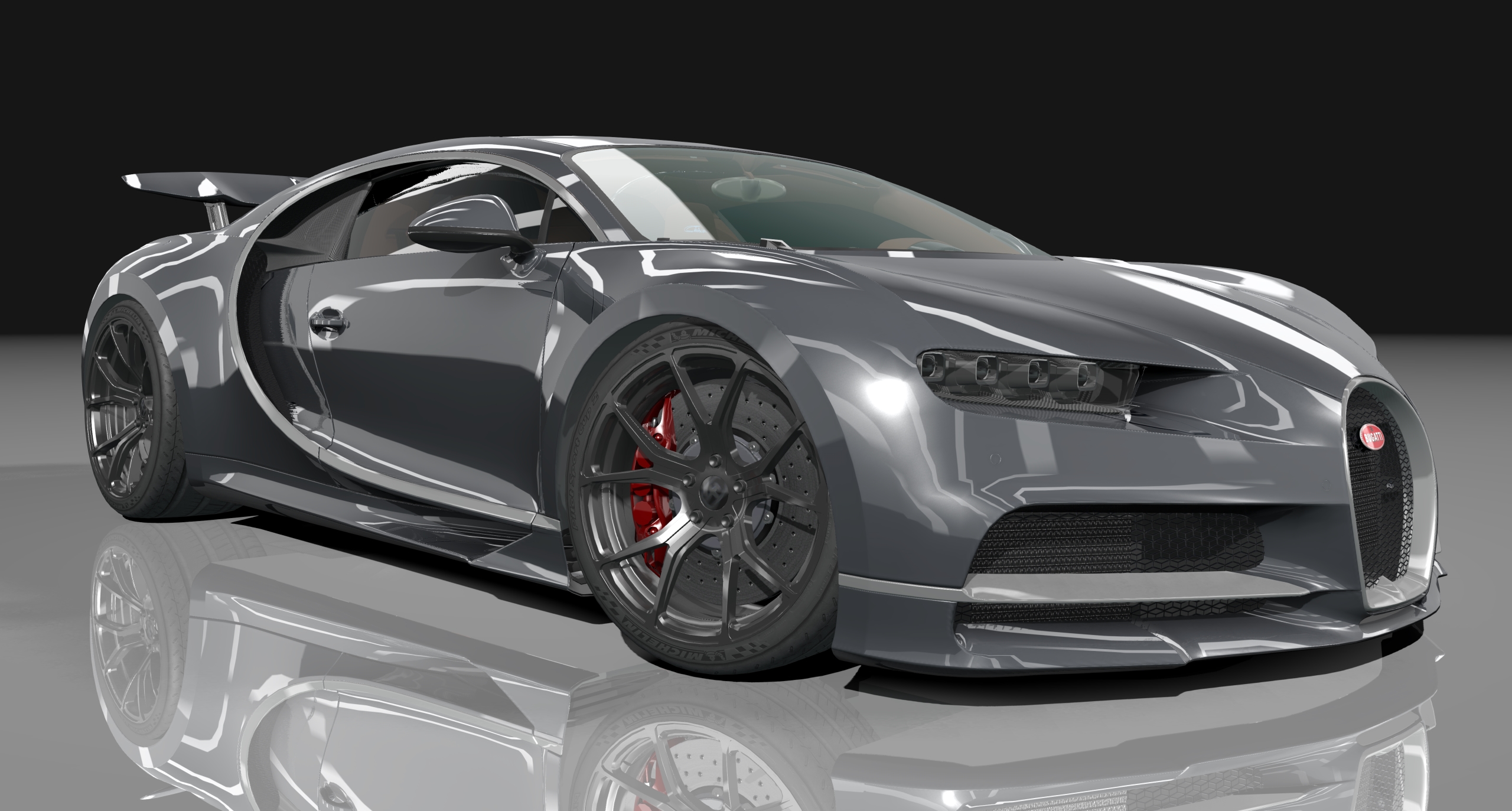 Bugatti Chiron Black Edition, skin gun_grey