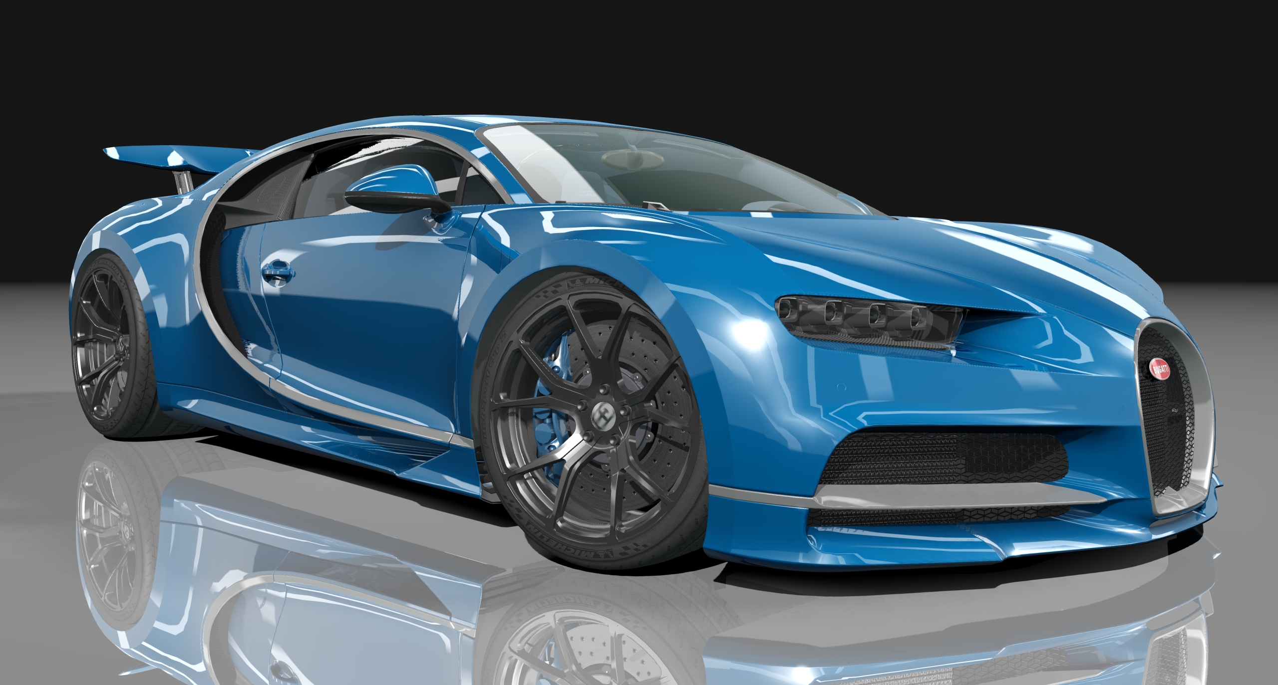 Bugatti Chiron Black Edition, skin laguna_blue