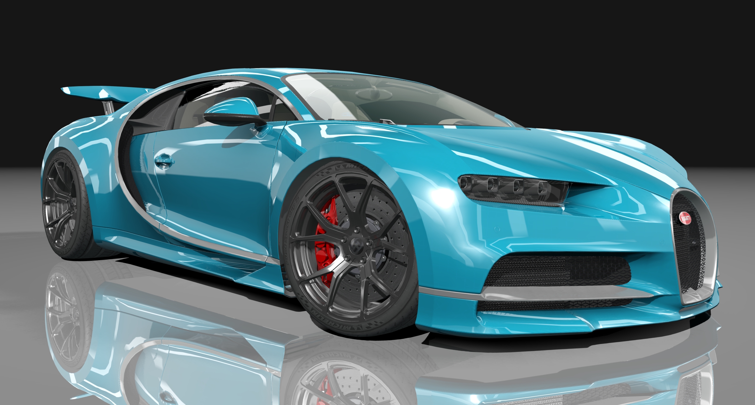 Bugatti Chiron Black Edition, skin light_blue