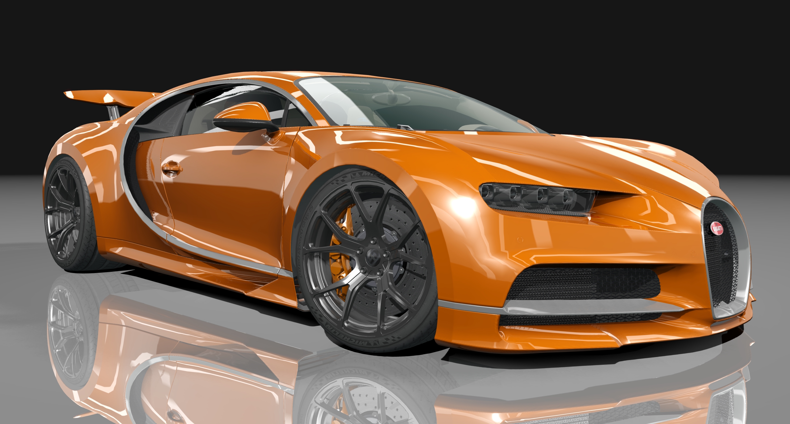 Bugatti Chiron Black Edition, skin orange