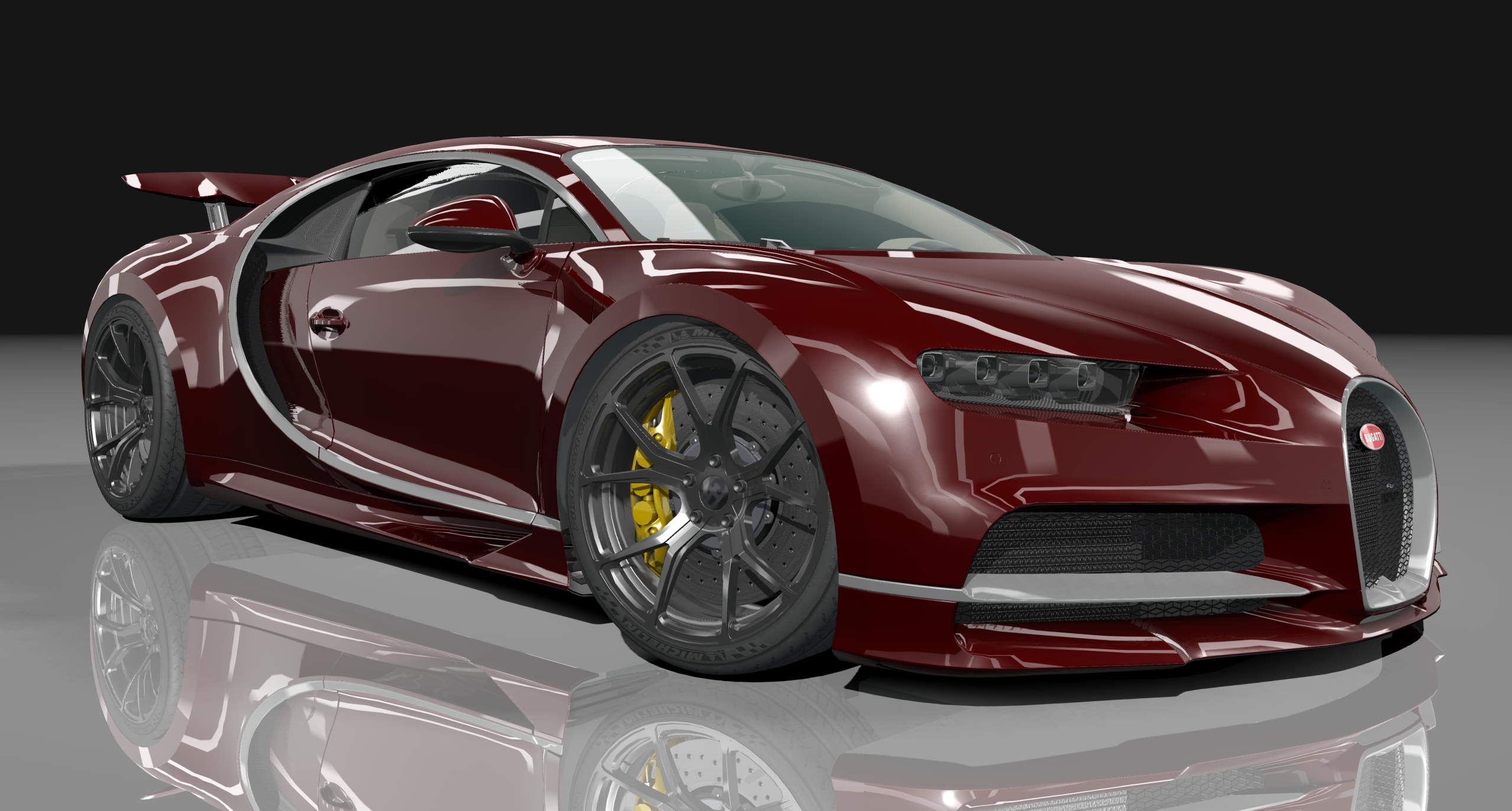 Bugatti Chiron Black Edition, skin red_dark