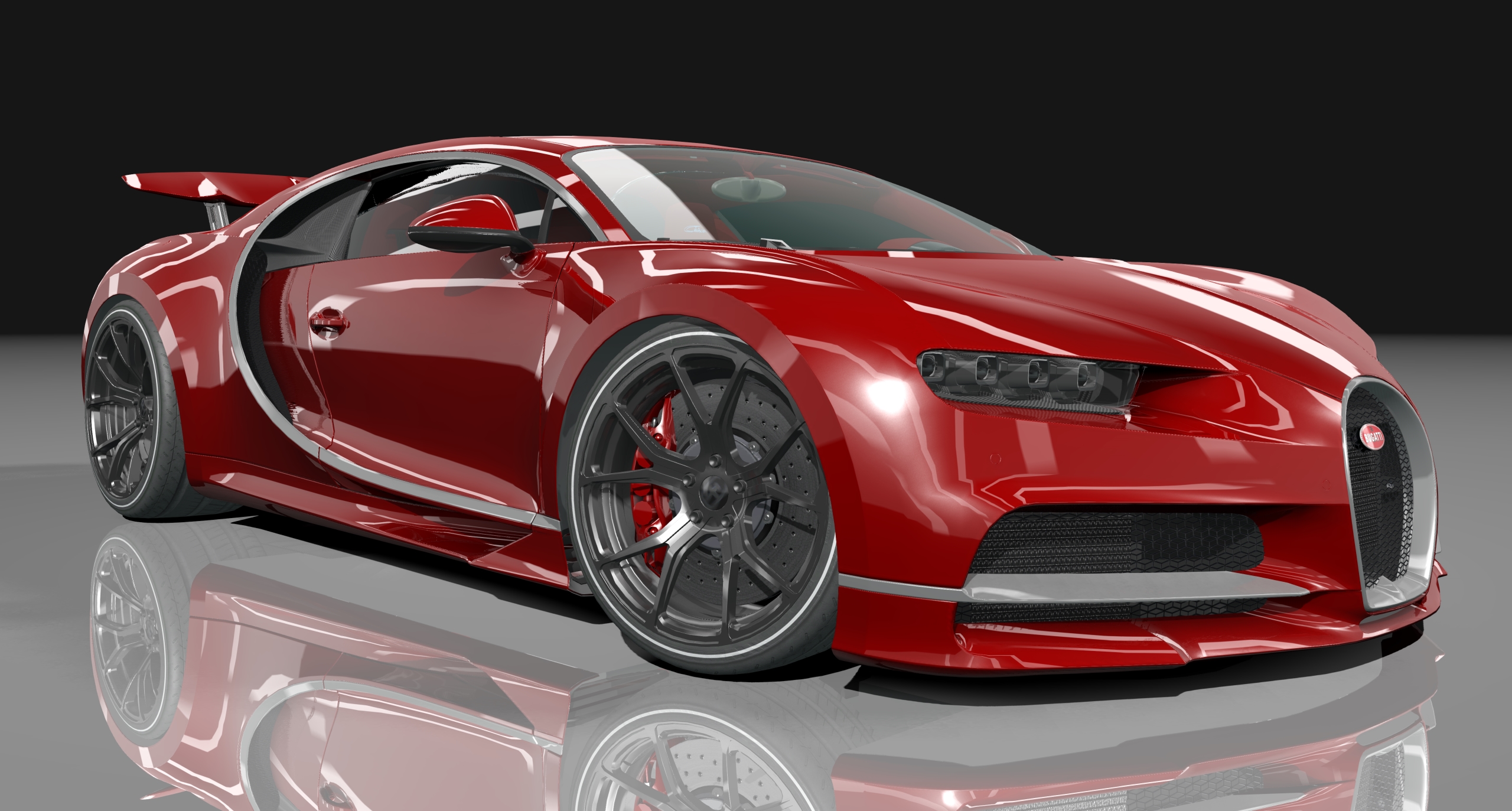 Bugatti Chiron Black Edition, skin rosso