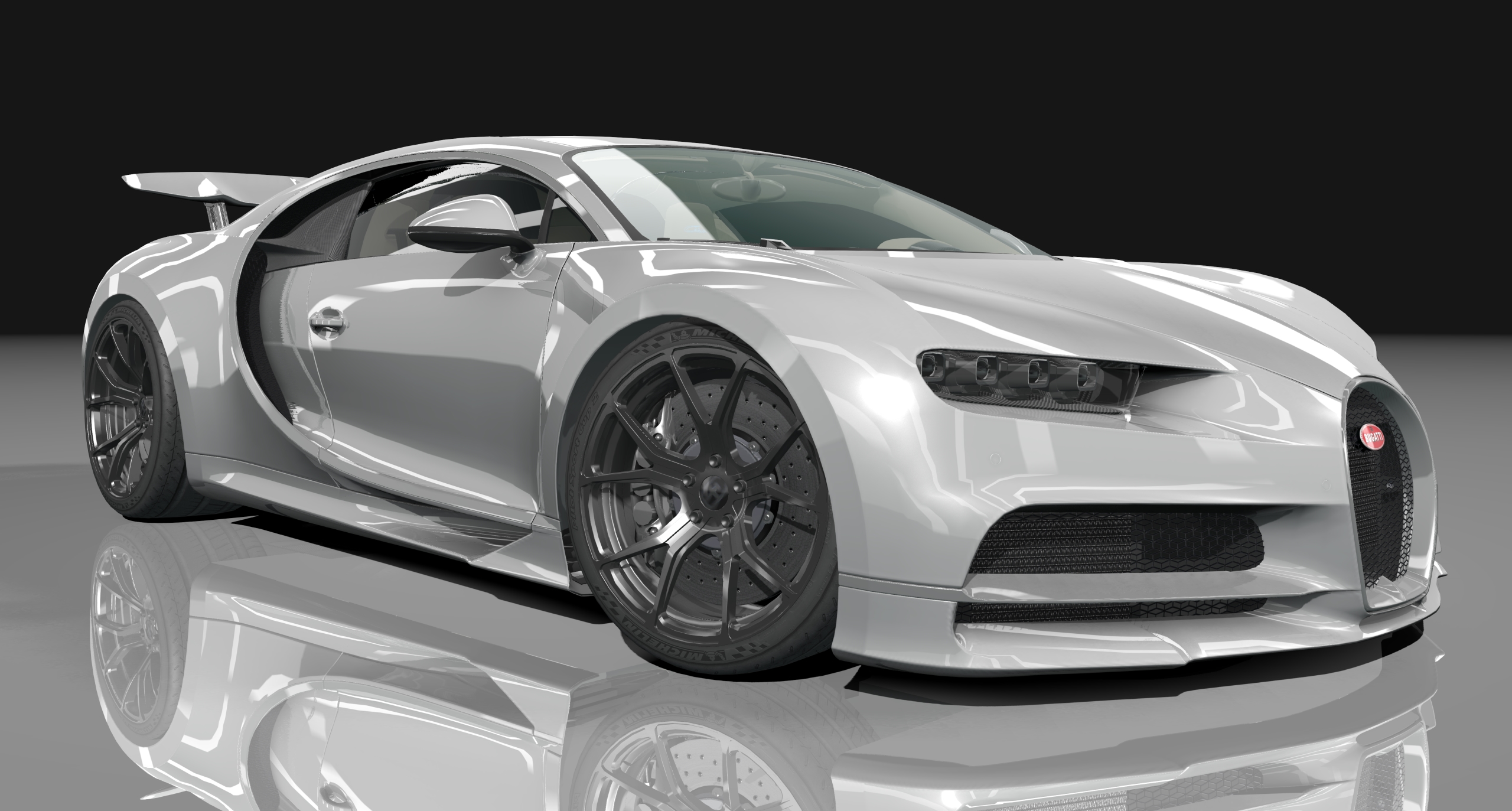 Bugatti Chiron Black Edition, skin white_bullet