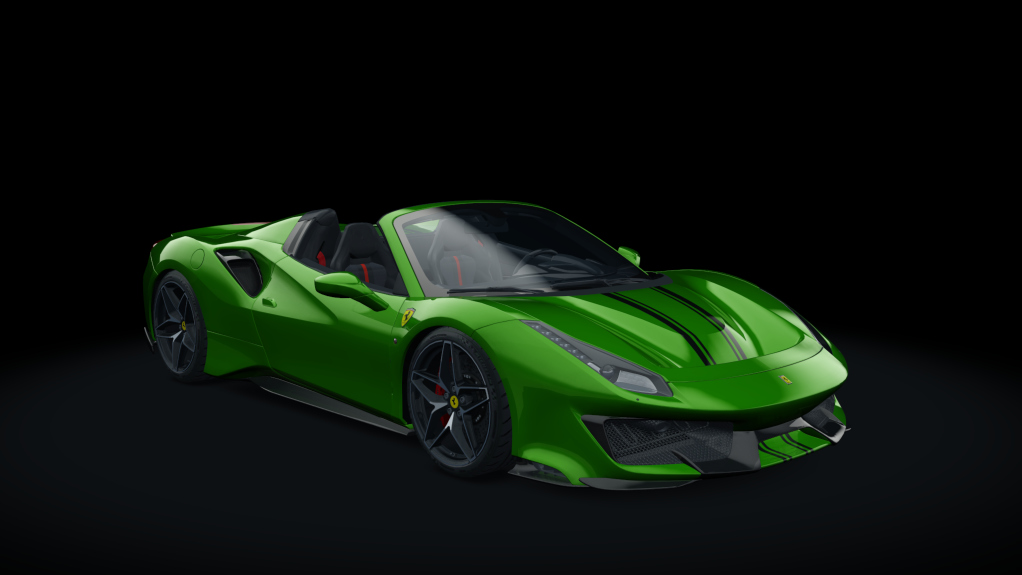 Ferrari 488 Pista Spider, skin 16_verde_kers_lucido_bs