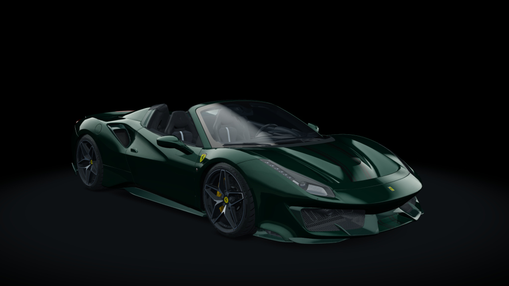 Ferrari 488 Pista Spider, skin 29_verde_british_verde_british_carbon_bs