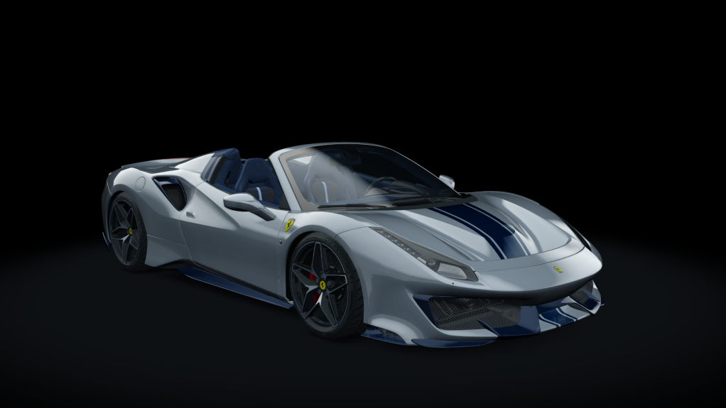 Ferrari 488 Pista Spider, skin 32_argento_nurburgring_blue_carbon