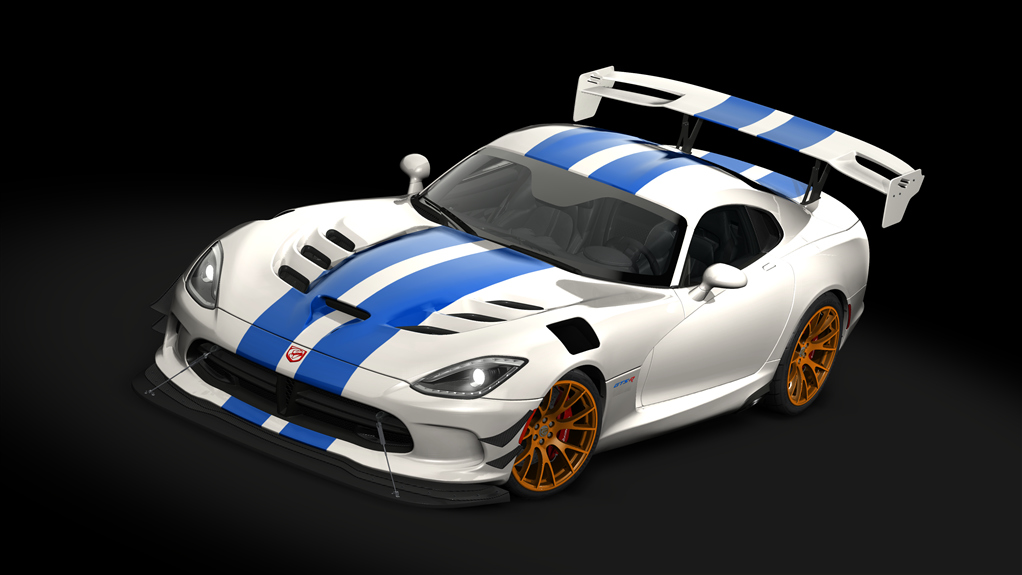 Dodge Viper ACR '16 Extreme Package, skin 34_white_blue_stripes_gold_rims