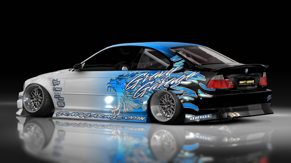 GravyGarage Street e46, skin wurr white blue gradient blue