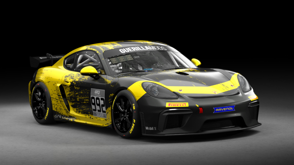 Porsche 718 Cayman GT4 Clubsport, skin rm_gt4_european_series_fictional_porsche_motorsport_yellow_992