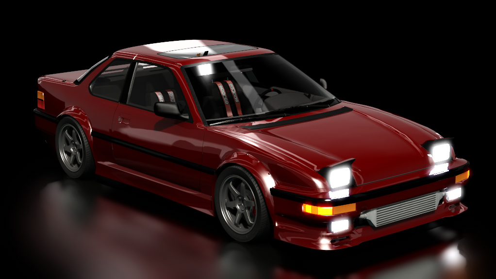 Honda Prelude 1988 Modified, skin darkred