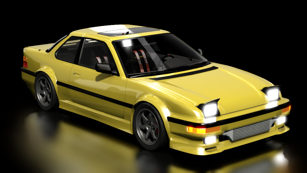 Honda Prelude 1988 Modified, skin yellow