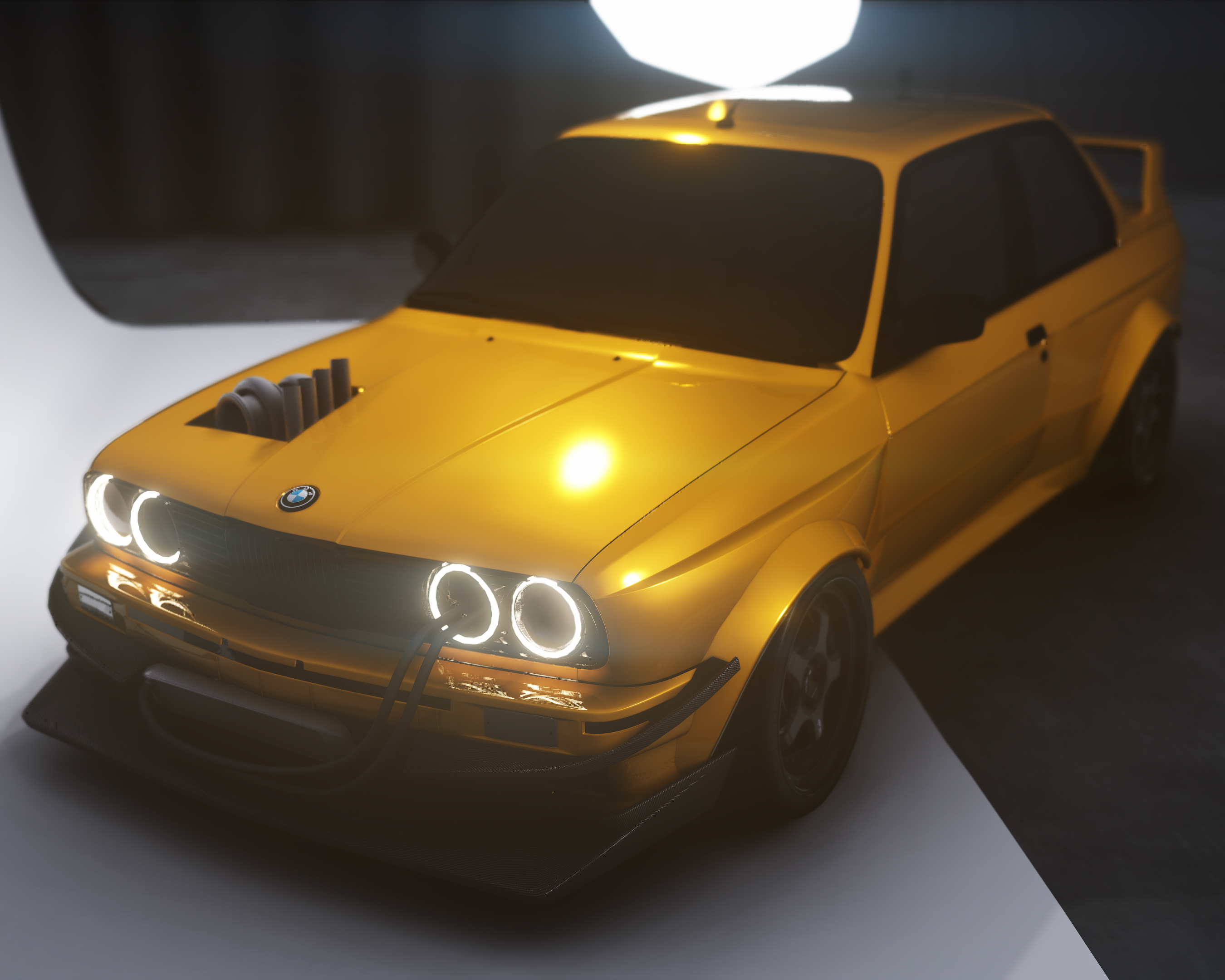 BMW M3 E30 Widebody Twin Turbo | Prvvy Spec, skin Race Yellow