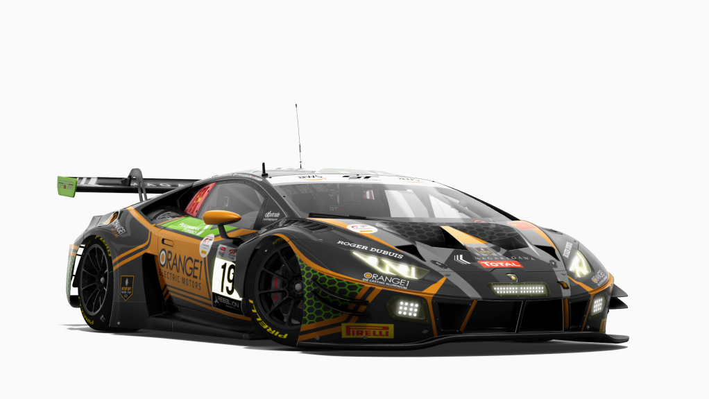 Lamborghini Huracan GT3 V10 Evo, skin Orange 1 FFF Racing Team #19 24h Spa