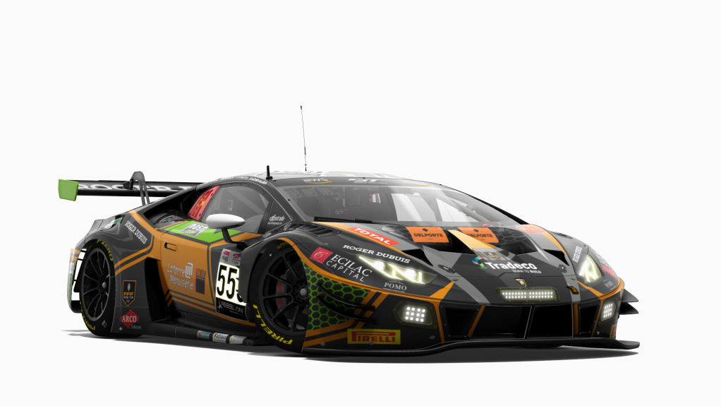 Lamborghini Huracan GT3 V10 Evo, skin Orange 1 FFF Racing Team #555 24h Spa