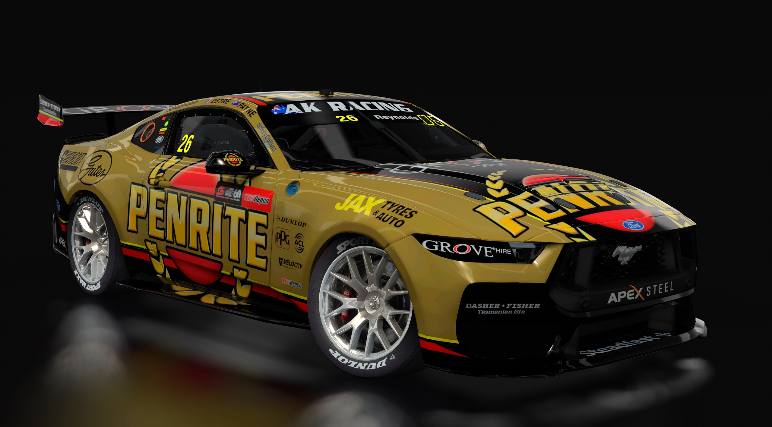 Supercars Gen3 Mustang AK, skin 19_reynolds_bathurst_1000
