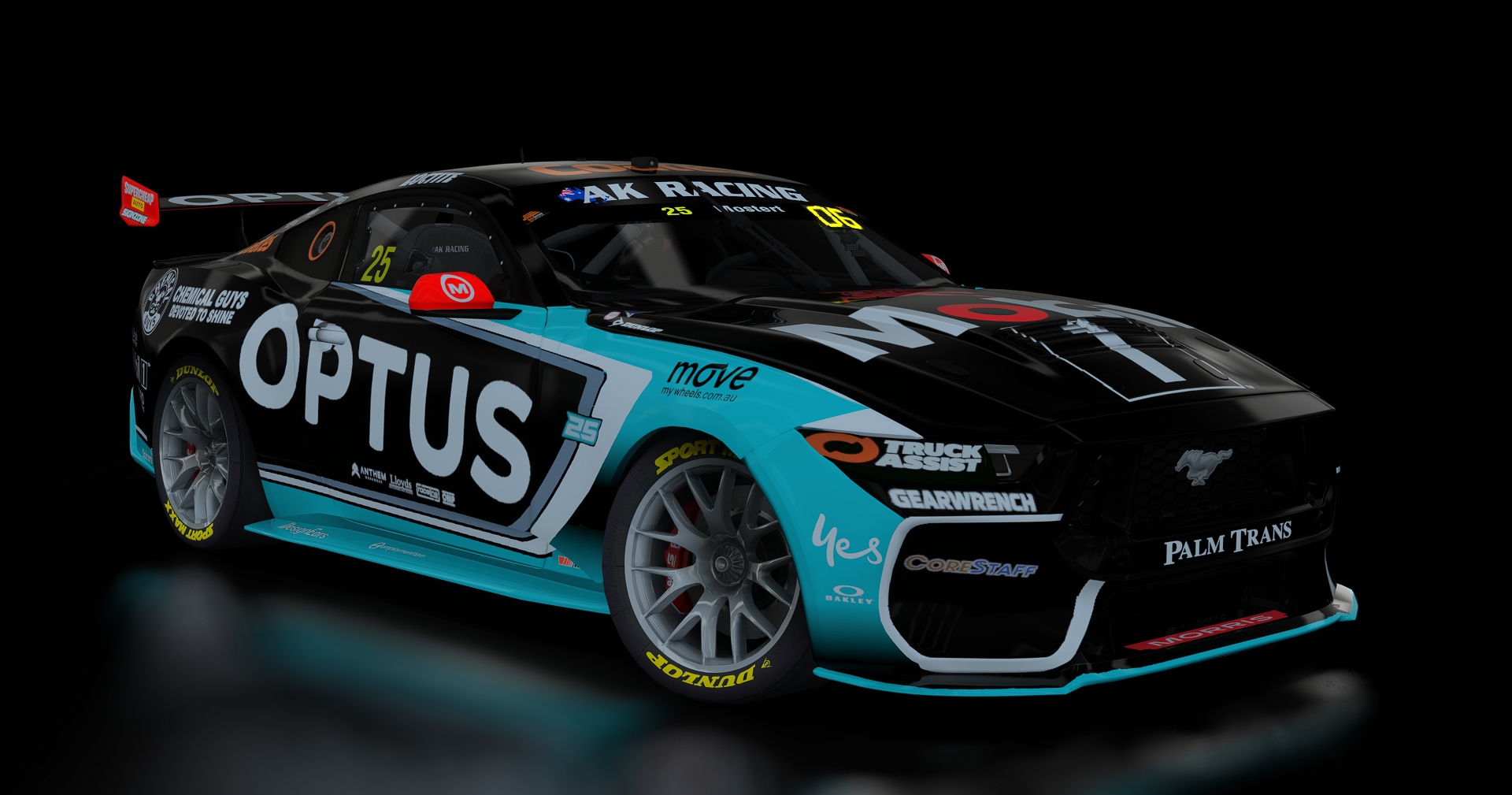 Supercars Gen3 Mustang AK, skin 25_optus_2025