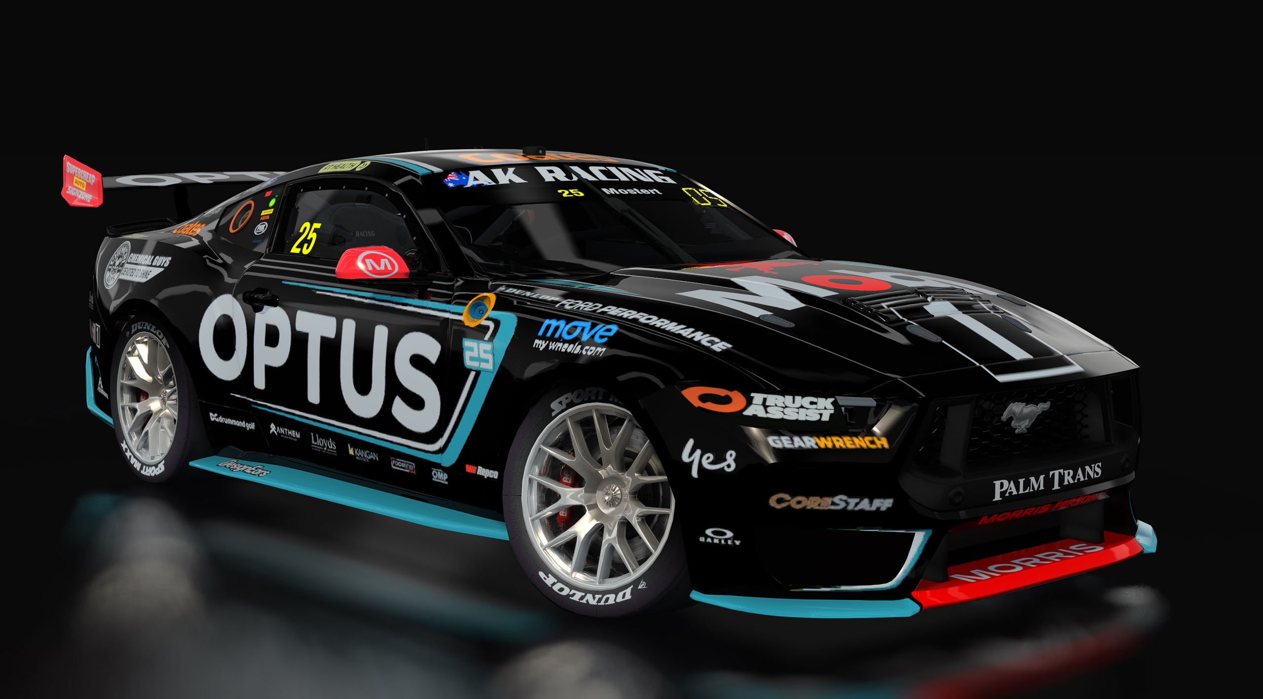 Supercars Gen3 Mustang AK, skin 25_optus_black