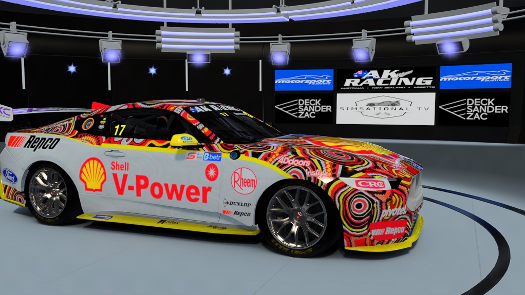 Supercars Gen3 Mustang AK, skin Shell V Power Racing Indigenous