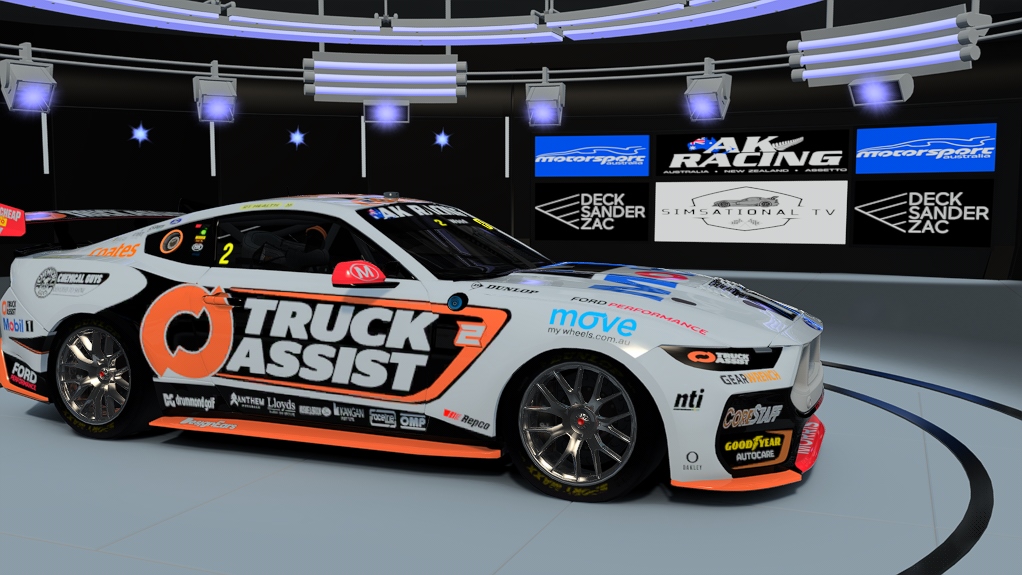 Supercars Gen3 Mustang AK, skin Truck Assist Ryan Wood 2024